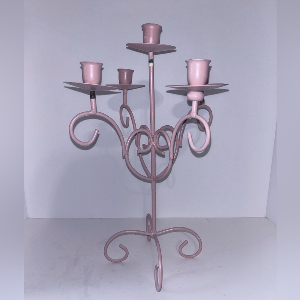 Vintage Powder Pink Candle Holder